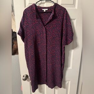 Prologue Navy and Red Geometric Dress